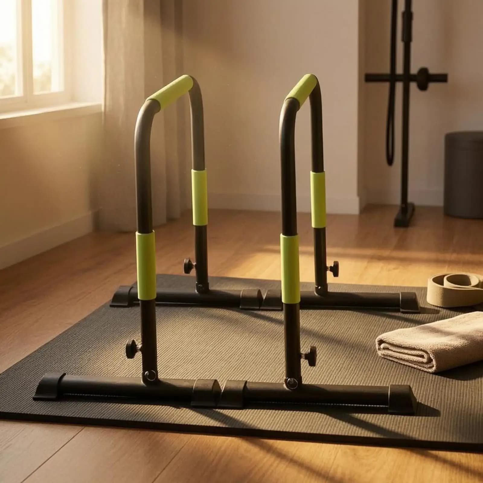 Freestanding Adjustable Pull Up Bar Steel Dip Station Rack Home Fitness Equipment for Strength Training Pullups Exercise Stand