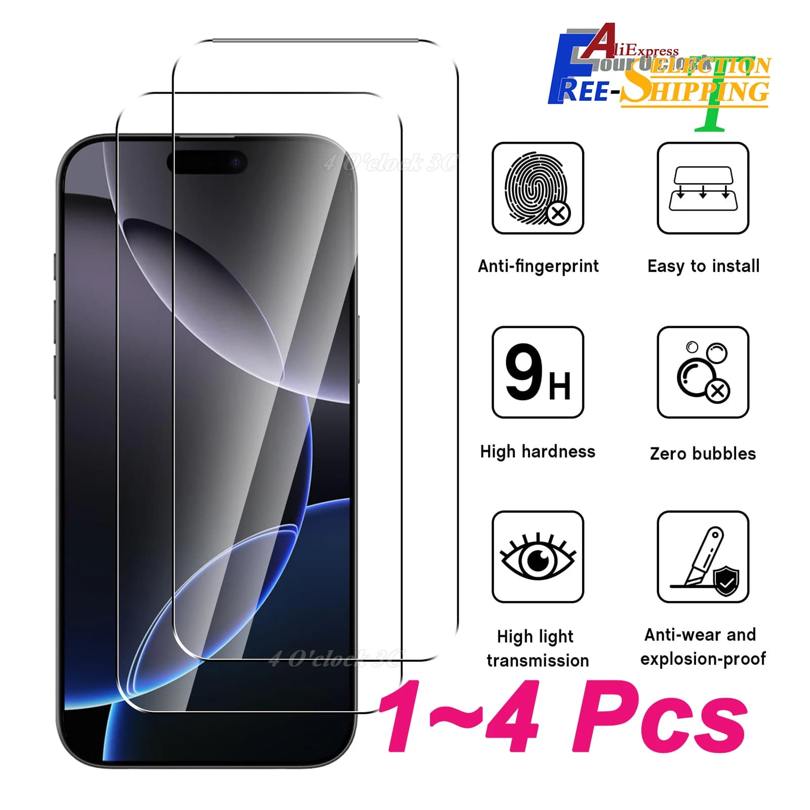 For iPhone 18 17 17e Air 16e 16 15 14 13 12 11 Pro Max Plus Mini Screen Protector Tempered Glass Crystal Mica 9H HD Transparent