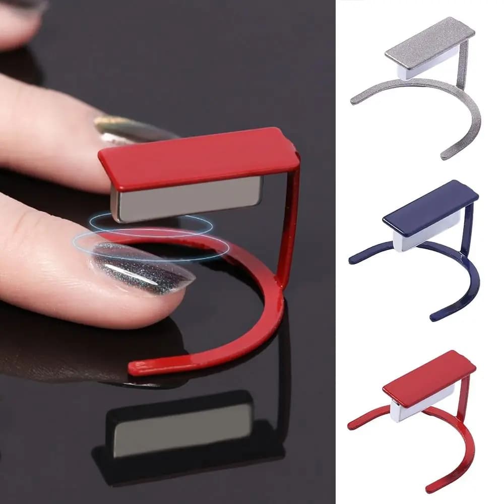 Magnete Leggero, Supporto Magnetico in Plastica per Nail Art, Rotazione Libera, Porta Smalto Gel a 3 Colori, Strumenti Regolabili per Nail Art