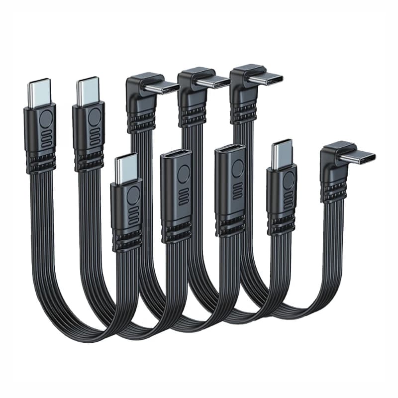 Cavo di prolunga USB C da 90 gradi maschio a femmina da tipo C a tipo C 480Mbps 45W cavo dati di estensione di ricarica rapida per Samsung Xiaomi
