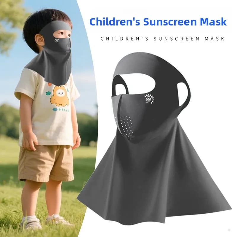 Summer Sun Protection Face Mask Full Face Cover Neck Protector Outdoor Eye Care UV Protection Kids Boys Multifunctional Face ...