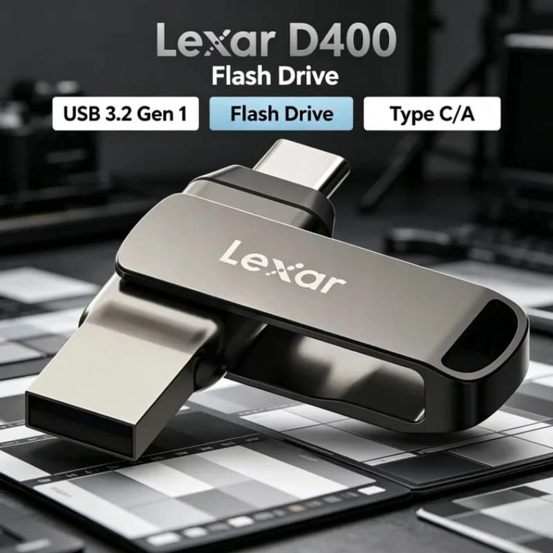 Lexar JumpDrive D400 USB Flash Drive 32GB 64GB 128GB 256GB Dual Drive Dual Slot USB 3.2 Gen 1 Type C/A For Smartphone/PC/Mac