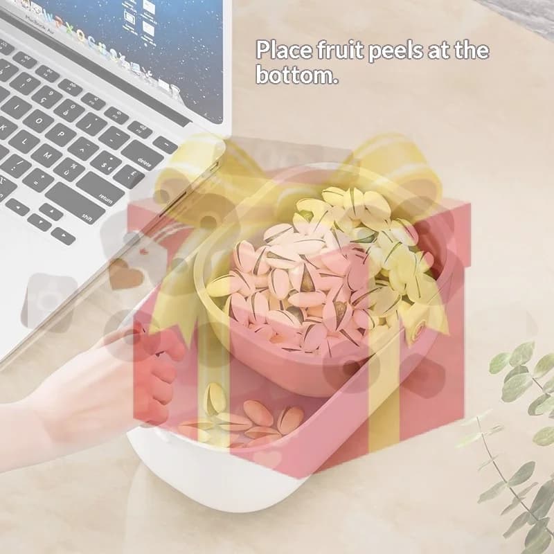 【HG】Scatola porta snack e frutta a doppio strato, vassoio per frutta domestico, cestino portaoggetti speciale per persone pigre