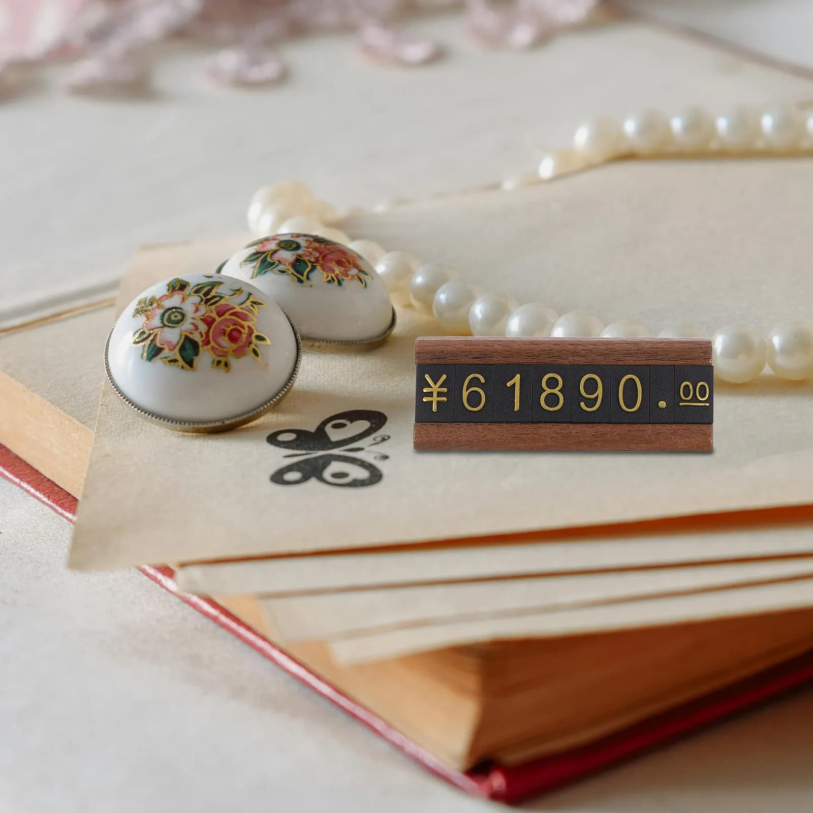 10 Set di Etichette Prezzi per Gioielli, Blocchi Espositivi Numerati in Legno e Plastica, Etichette per Negozi al Dettaglio, Piccole Etichette per Prezzi di Gioielli