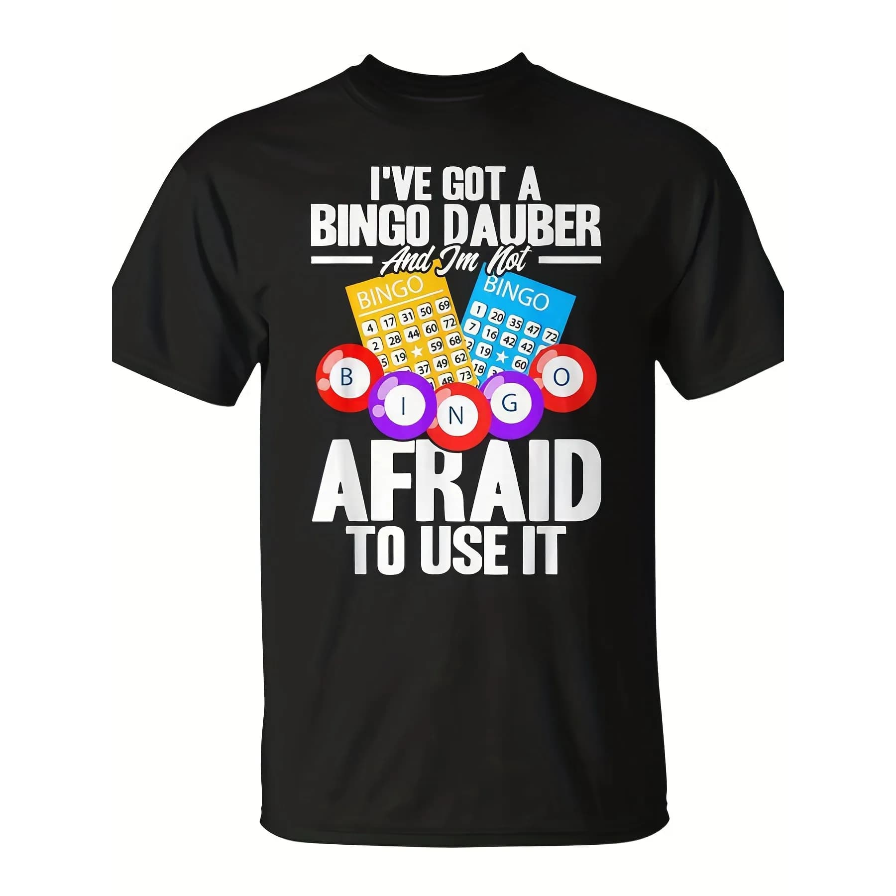 Bingo Dauber Graphic T-Shirt Funny Player Gift Men's Cotton Casual Crew Neck Tee Breathable Short Sleeve Summer Graphic Top