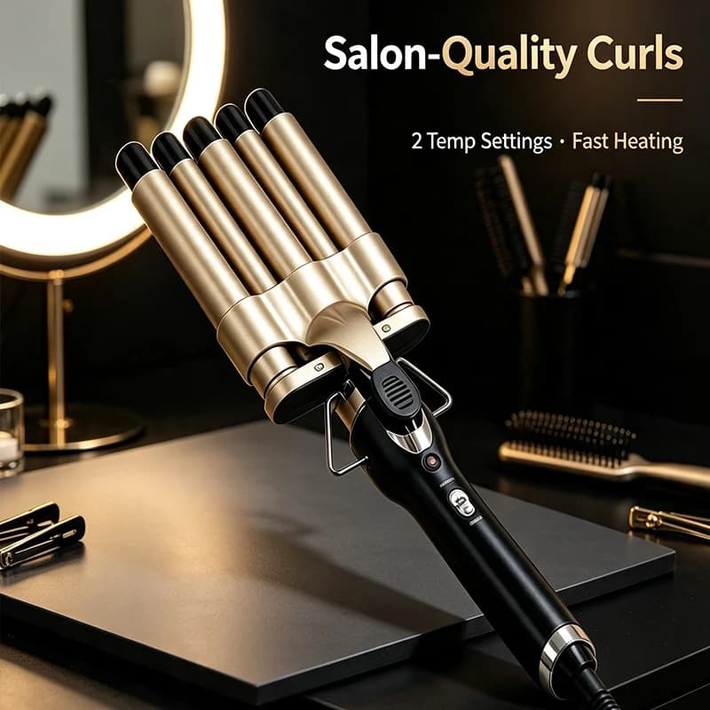 Electric household ceramic automatic curling iron with 5 tubes, water ripple egg roll PTC heater, temperature curling iron