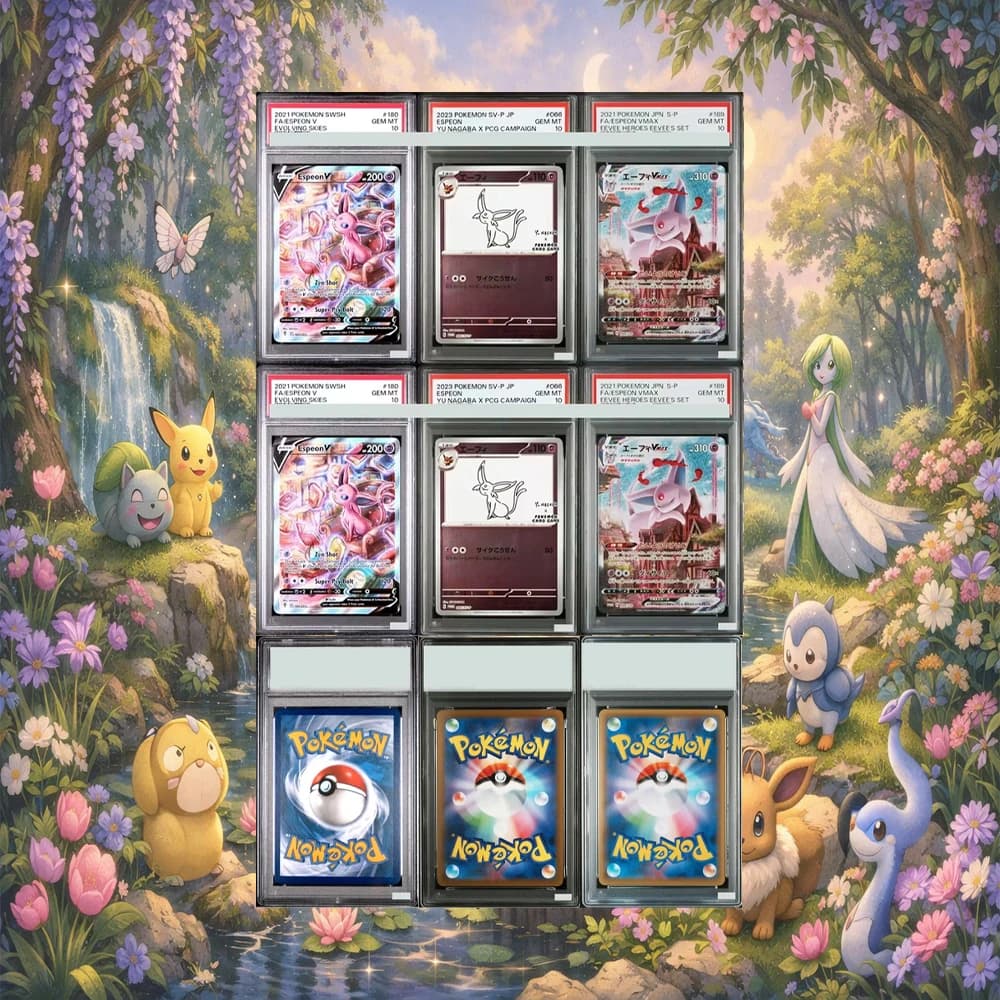 2021 Evolving Skies Full Art # 180 Espeon V GEM MT 10 DIY Proxy PTCG Graded Collection Card con Etichetta Olografica, Regali per Bambini