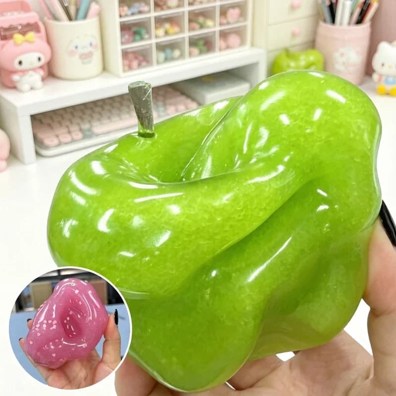 Ice Slush Apple Moldable Squishy Crystal Stress Relief Ball Soft Decompression Fidget Vent Play Crunch ASMR Sensory For Adults