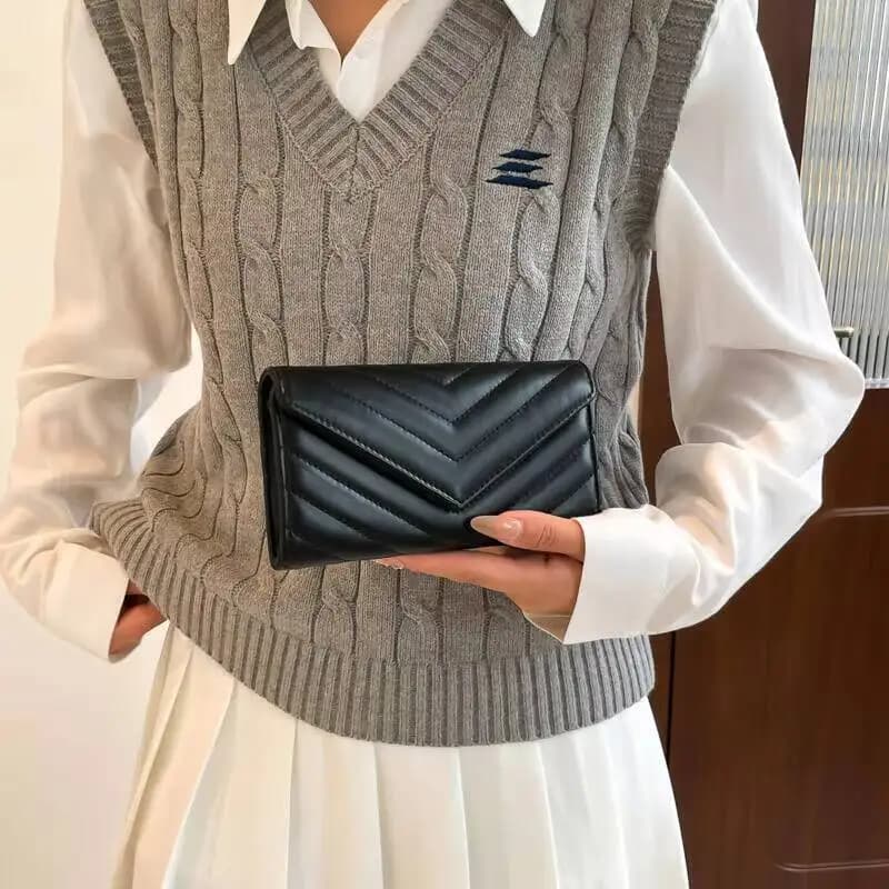 Portafoglio da donna in similpelle con blocco RFID, porta carte, pochette con cerniera, portamonete elegante.
