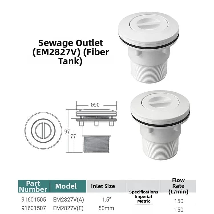 White ABS Plastic Sealing Cap Vacuum Fitting For Swimming Pool SPA Water Treatment Equipment Drain Cover Replacement Part