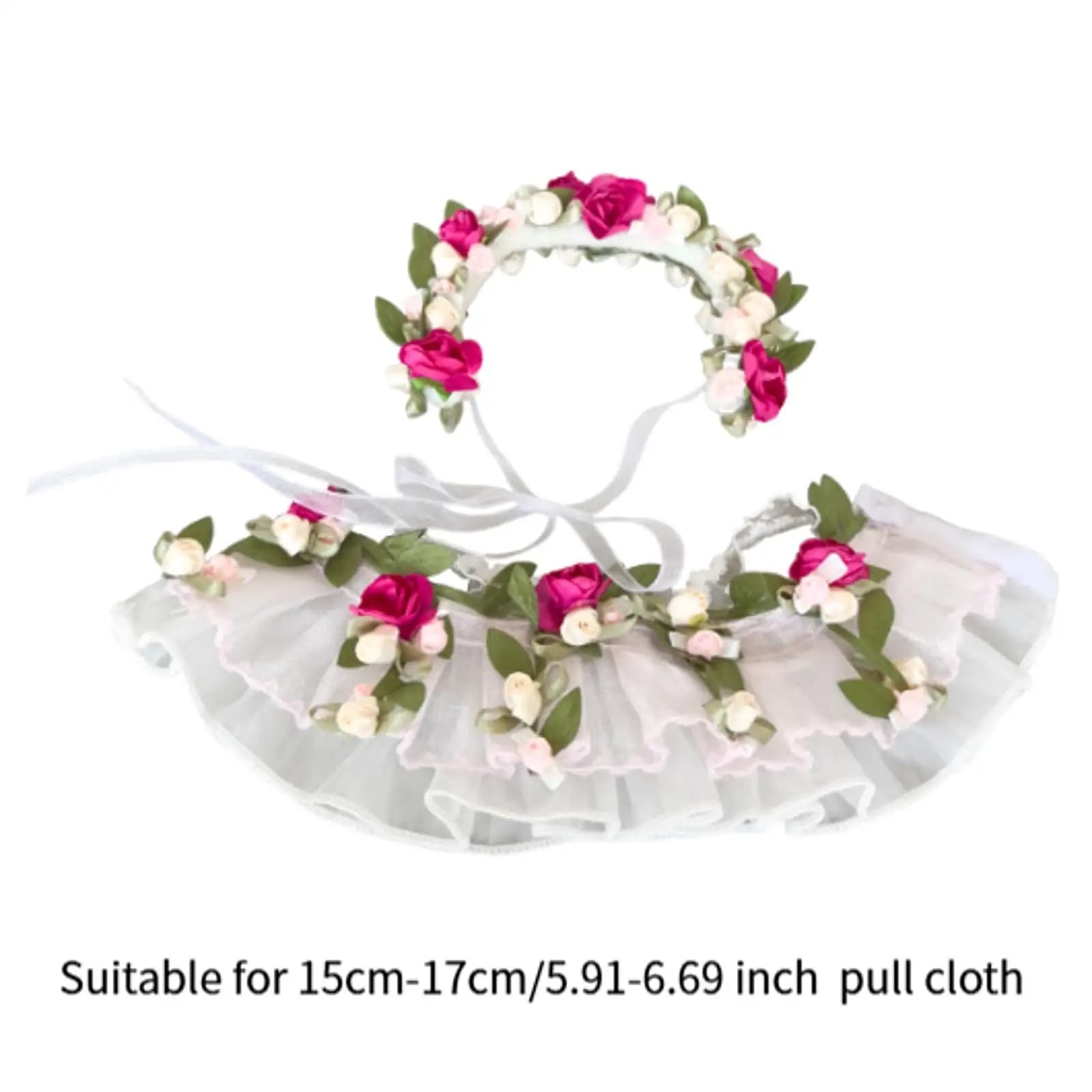 Mini abito per bambole con accessori per capelli, adatto per bambole da 15 cm/5,91 pollici