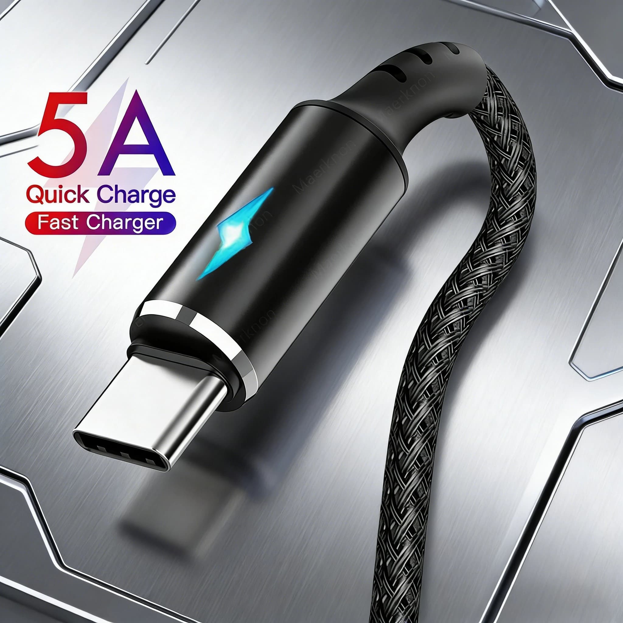 Cavo USB 5A da USB a Tipo C per Ricarica Rapida, Adattatore Micro USB, Cavo Dati per Samsung Xiaomi Huawei OPPO, Ricarica Veloce USB C