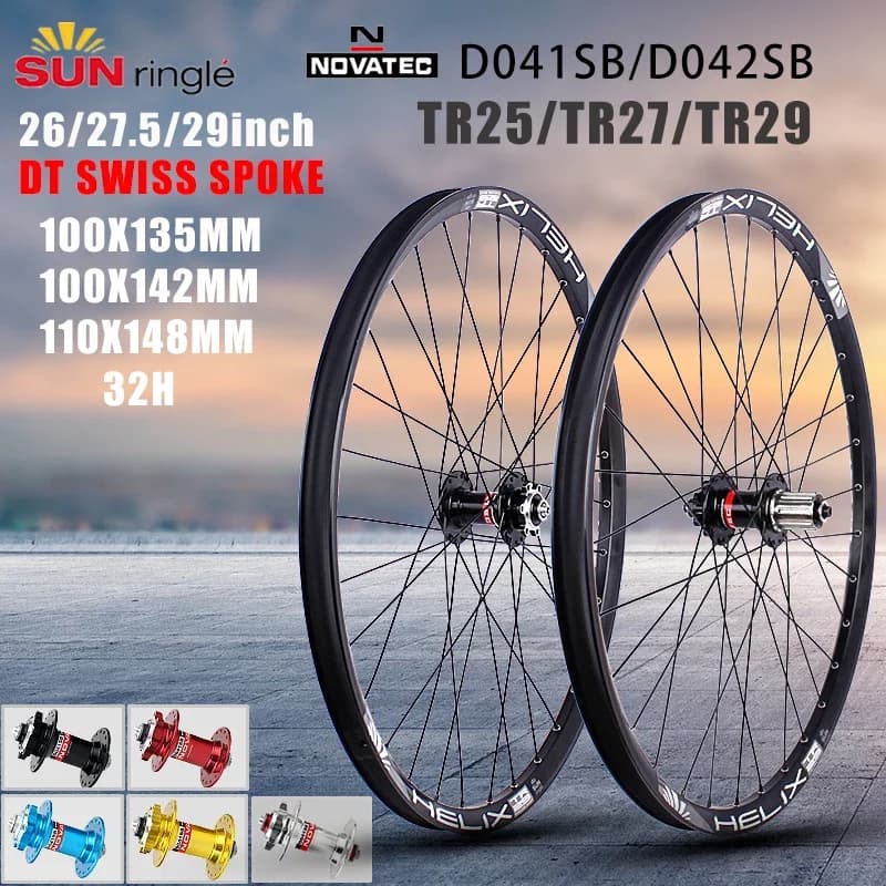 SUNRingle 26/27.5/29 pollici MTB Set di Ruote per Bici TR25/27 TR29 Novatec D041/D042 Dt Swiss Spoke Tubeless Ready Vuoto Ruota per Bicicletta