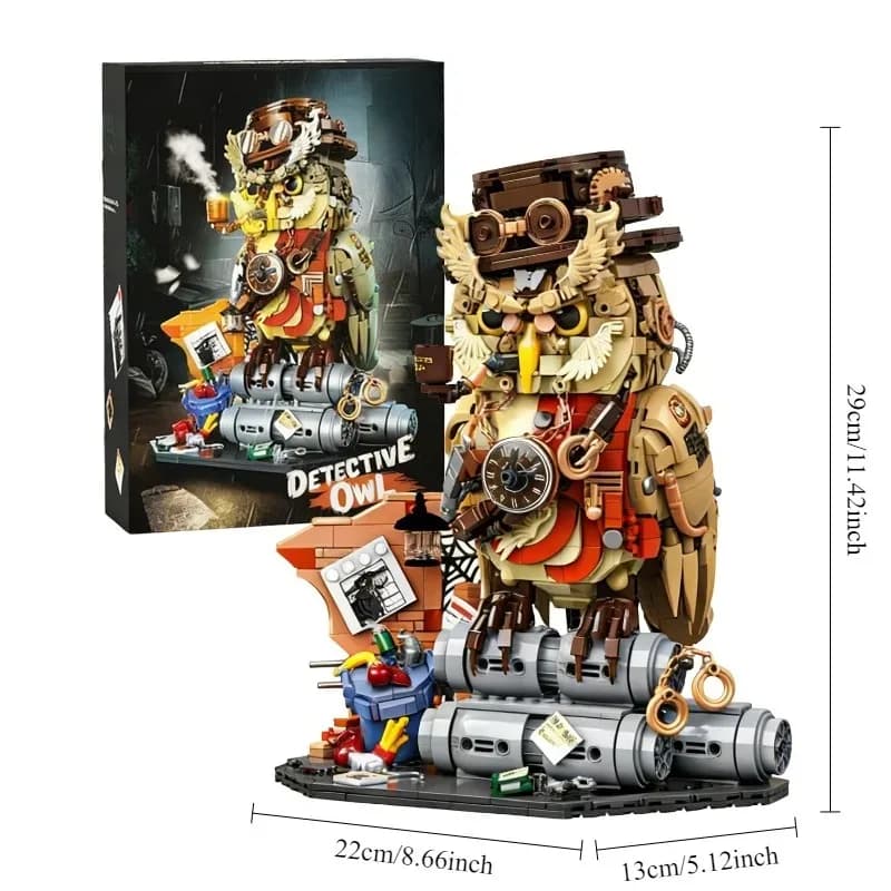 MOC Owl Detective Magic Animal DIY Building Blocks Set Creative Bricks Toy Models 1286pcs Educational Toys for Adult Gifts