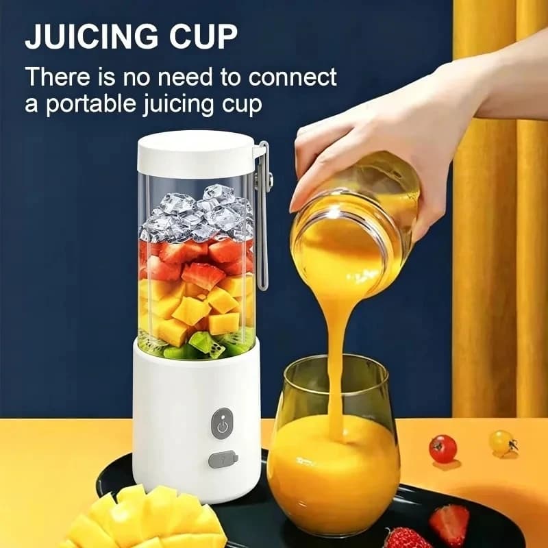 Frullatore Portatile PB08 500ml per Cucina, Tritatutto Elettrico, Frullatore per Smoothie con 6 Lame e Protezione Lama