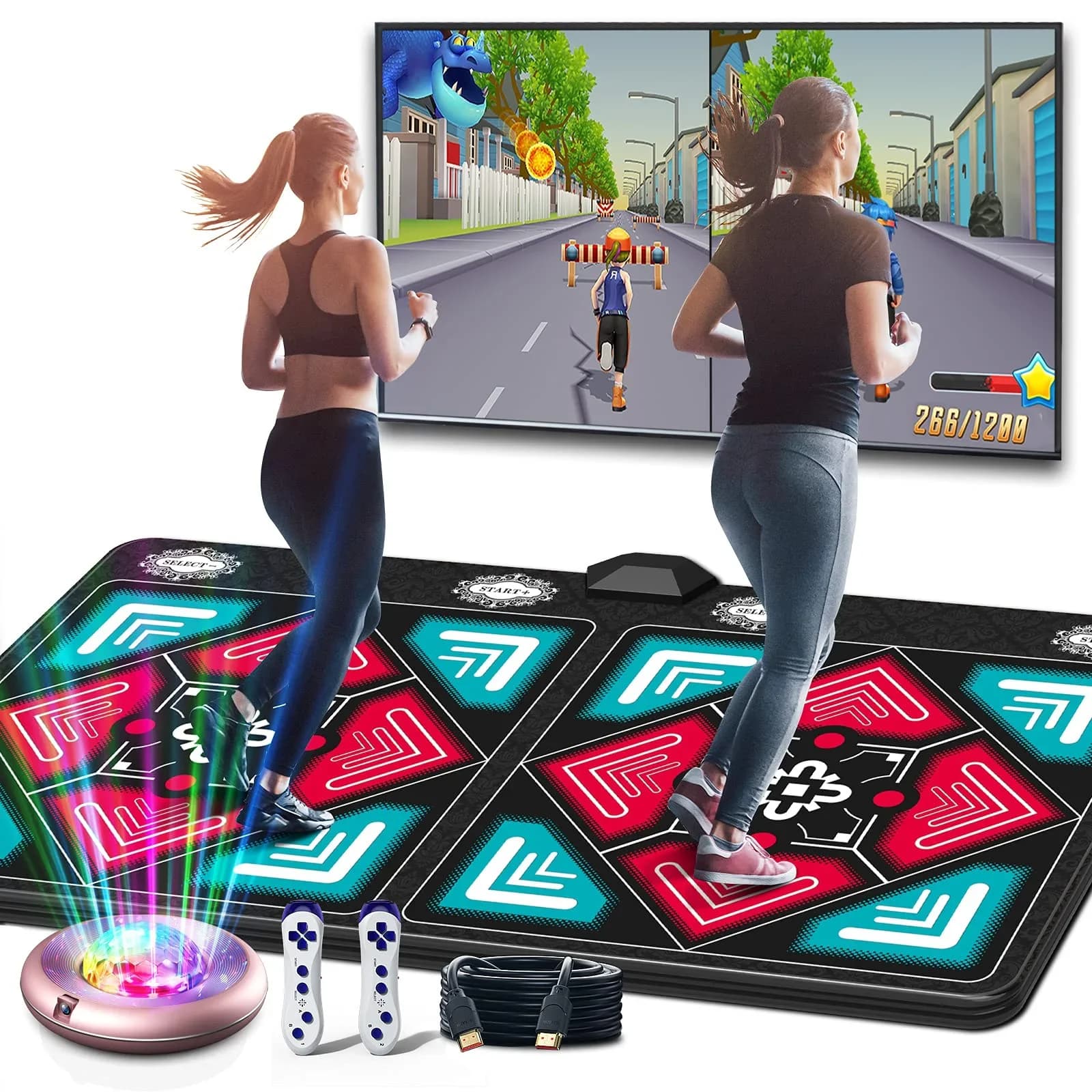 Dance Mat Game for TV/PC Play with Motion Detection Family Sports with Controller with Wireless Handle for Adult Children's Non-slip Yoga Mat
