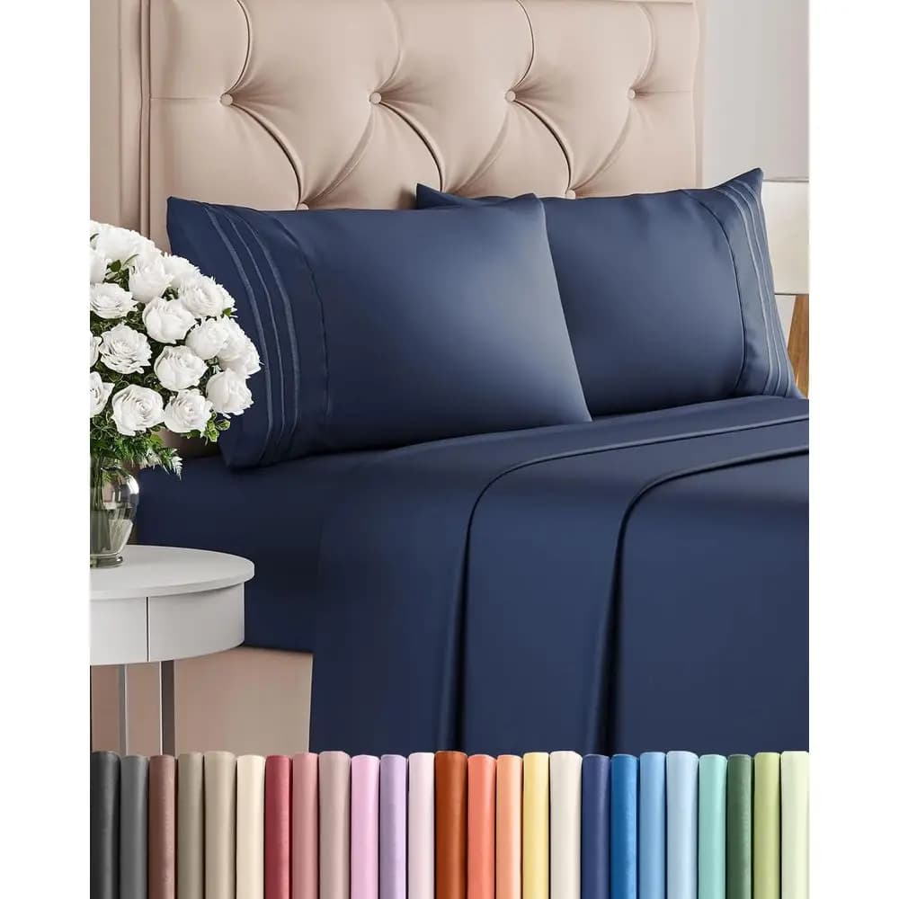 Set di lenzuola King Size 4 pezzi - Lenzuola traspiranti e rinfrescanti - Lenzuola di lusso da hotel per donna e uomo - Tasche profonde, facili da infilare, eccellente