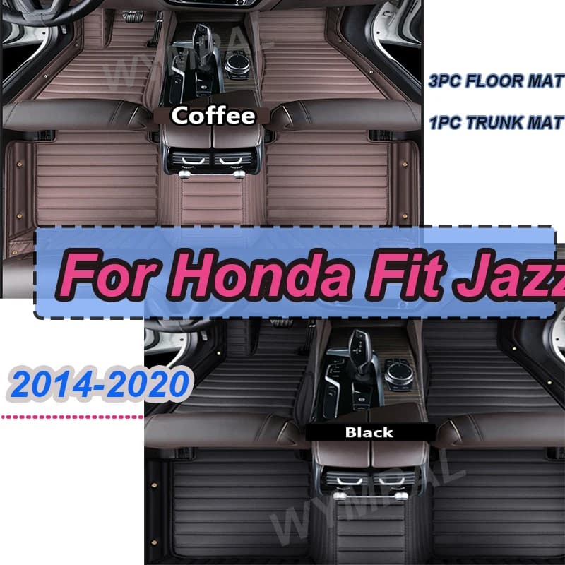 LUXURI Tappetini Auto Per Honda Fit Jazz 5 posti 2014 2015 2016 2017 2018 2019 2020 Personalizzato Auto Rilievi Del Piede accessori Per Automobili