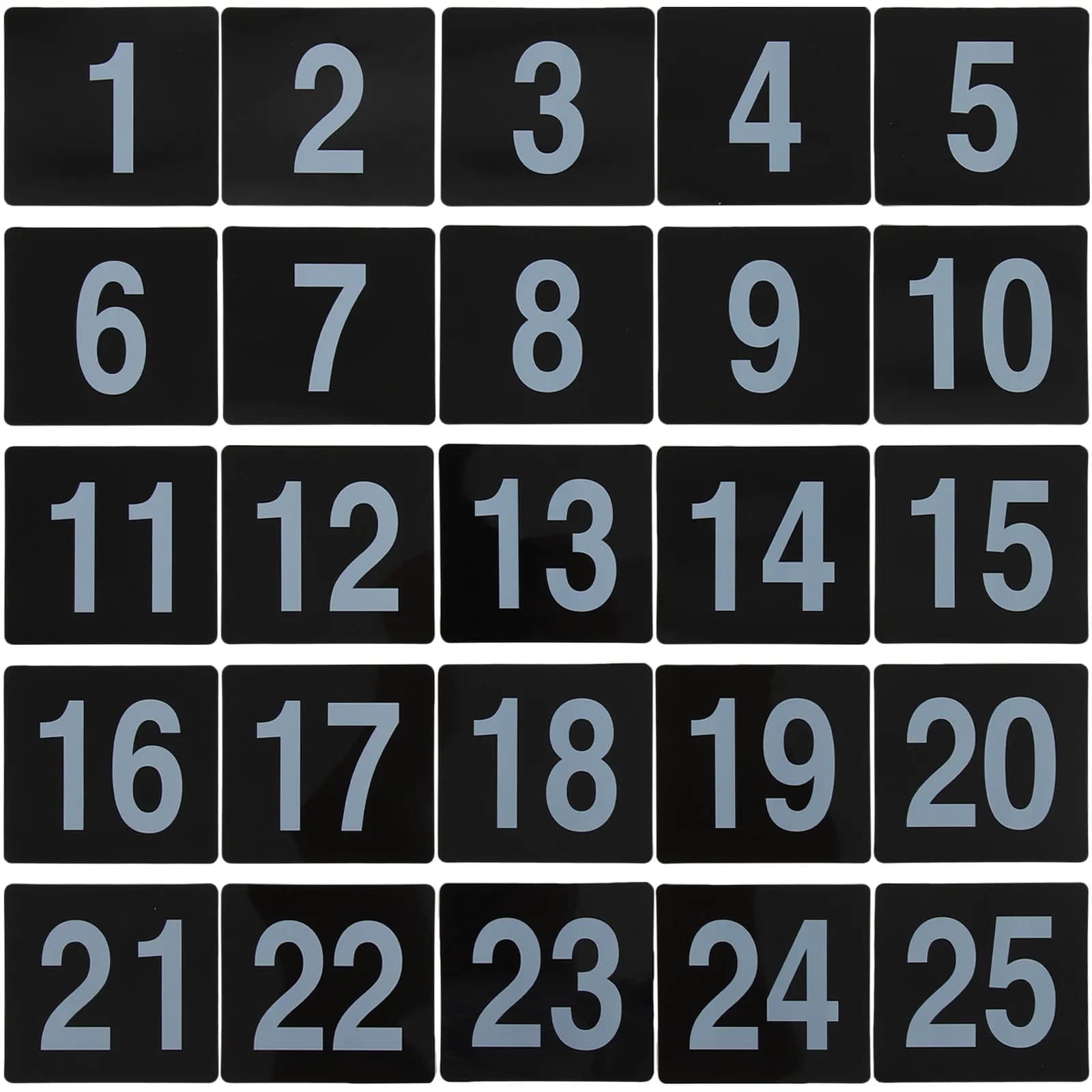 25 pezzi di cartellini numerati, porta numeri da tavolo, etichette trasparenti in plastica per sedie, per ricevimenti di matrimonio e gala, bifacciali, riutilizzabili, con scritta 'Reservato'