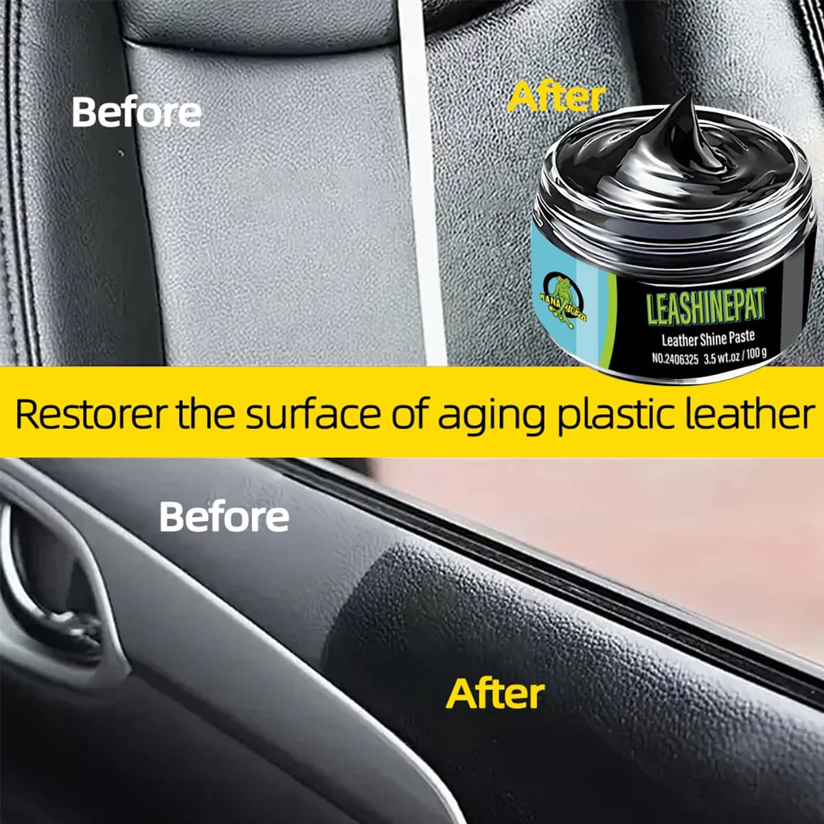 Plastic Leather Restorer Back To Black More Gloss Interior Leather Renewal Wax Coating Agent Auto Polish Repair Coating RG325