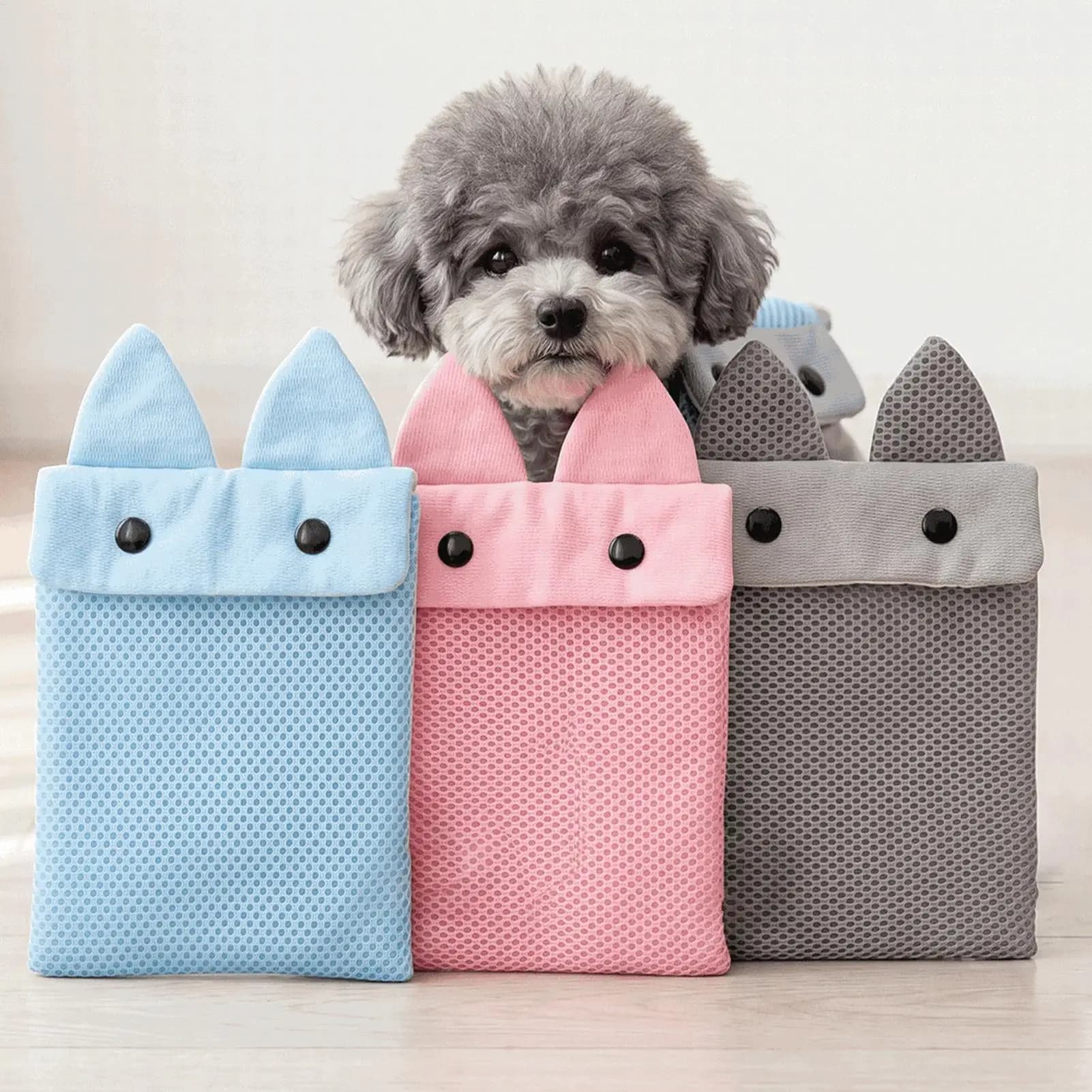 3D Air Mesh Cooling Ice Pack Cover Breathable Insulated Pouch Dog Cat Summer Outdoor Travel Cooling Pad for Medium Large Puppy
