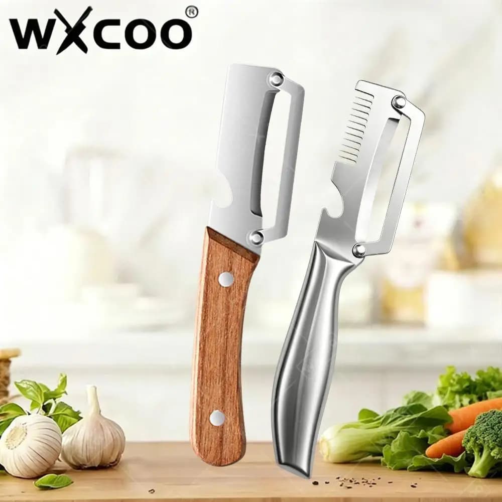 Pelapatate Multifunzione in Acciaio Inossidabile per Cucina, Utensile per Sbucciare Ananas, Zucca e Canna da Zucchero