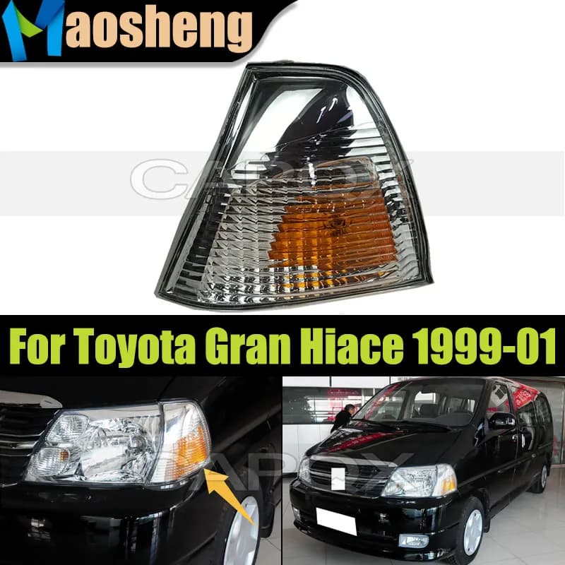 Luce angolare paraurti anteriore per Toyota Gran Hiace 1999 2000 2001, indicatore di direzione laterale paraurti anteriore
