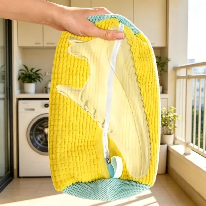 6 sacchetti per lavare le scarpe, realizzati in morbida fibra di cotone, rimuovono facilmente lo sporco, antideformazione per l'uso quotidiano in lavanderia