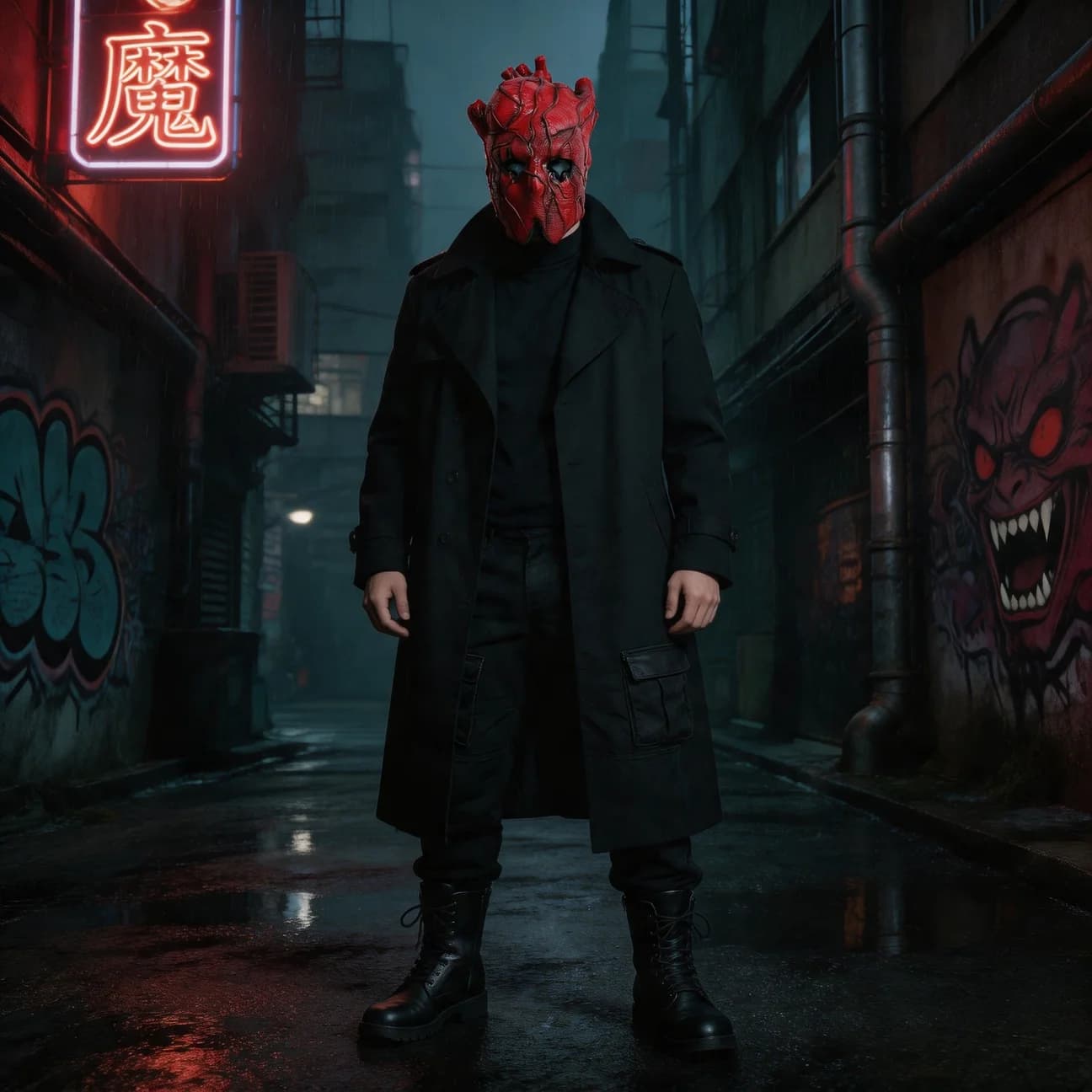 Dorohedoro Shin Heart Mask Red Full Face Head Cover Anime Cos Halloween Masquerade Accessory