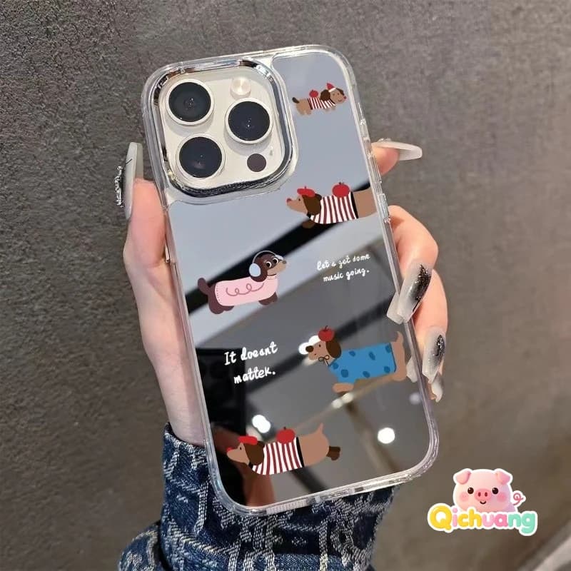 Cover per telefono a specchio con motivo Bassotto per Infinix Hot 50 Pro Plus 40 30 20 20i 12i 11 10 9 Play 8 Lite Note 40 30 Smart 5 Zero 40