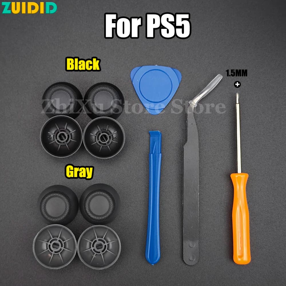 ZUIDID 1 set adatto per joystick del controller PS5, testina a forma di fungo, parti di ricambio e strumenti danneggiati, per cappuccio joystick PS5