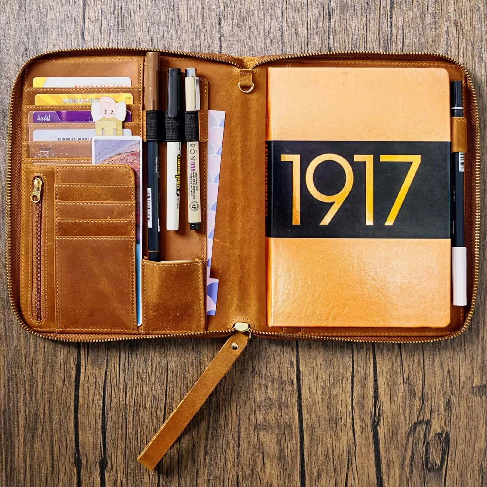 Handmade A5 Zip Cover For Hobonichi/ Leuchtturm 1917/ Stalogy/ Midori Notebooks Journal, Zipper Notepad Portfolio Organizer