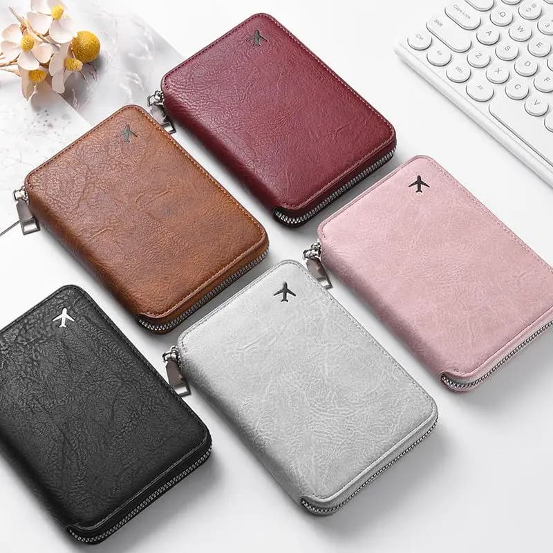 Travel wallet zipper document passport clip large capacity ticket storage bag passport clip