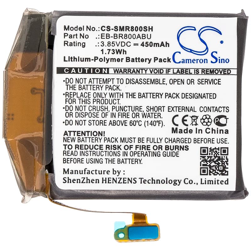 Batteria per smartwatch Cameron Sino 3,85 V 450 mAh EB-BR800ABU, GH43-04855A per Samsung Galaxy Watch 46 mm, SM-R800, SM-R805