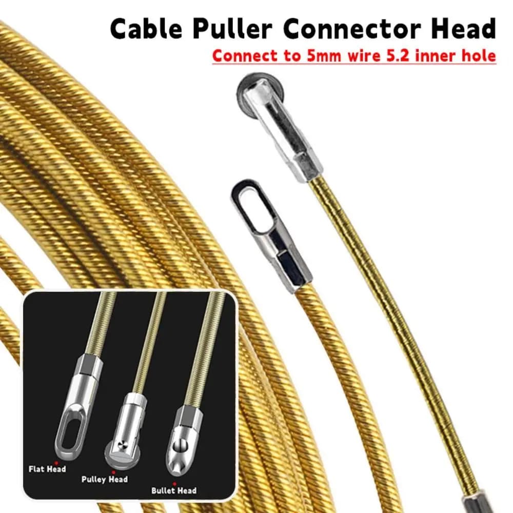 Carbon Steel Wire Puller Connector Head Connect To 5mm Wire Electrician Tools Automatic Thread Guide Cable Puller Accessories