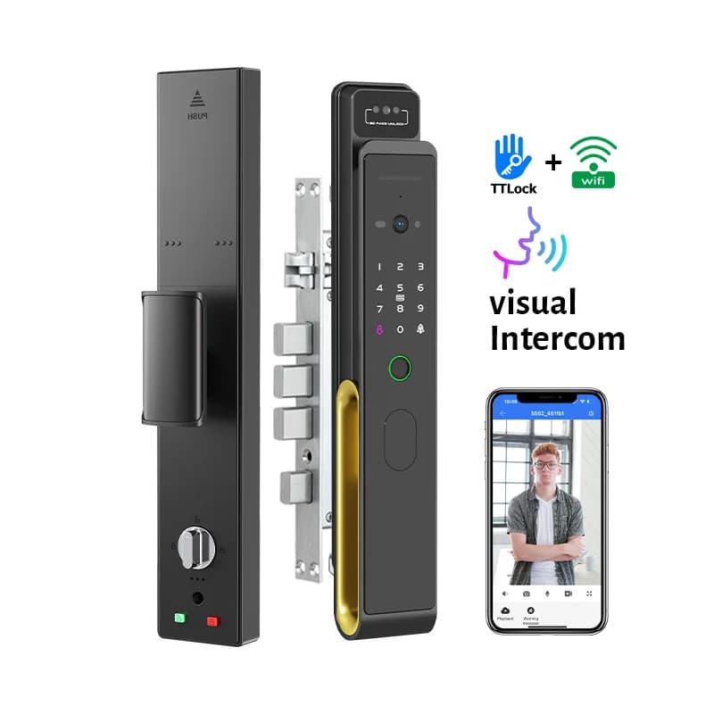 Videocitofono TTLock App WiFi Remote 3D Face sblocco Smart Lock blocco automatico digitale delle impronte digitali con fotocamera per la casa