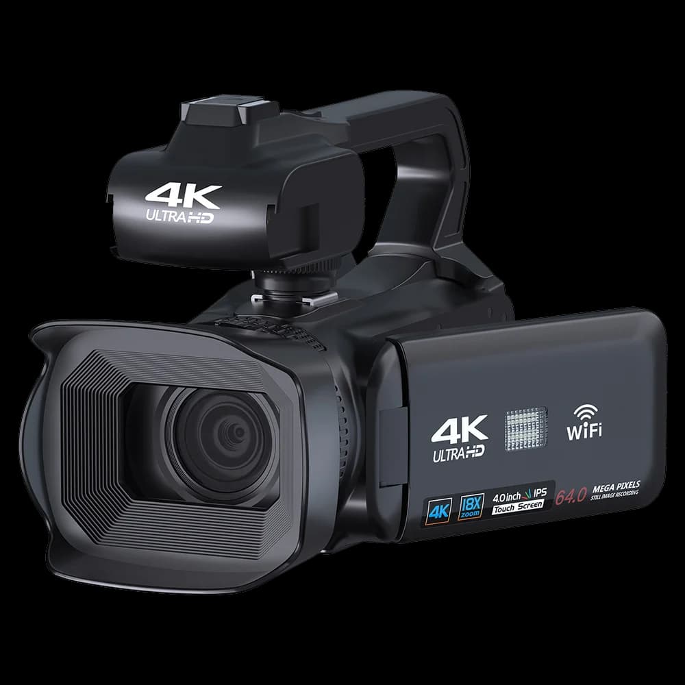 Videocamera 4K completa 64MP Youtuber Videocamera digitale professionale Streaming Messa a fuoco automatica Fotografia Registratore Vlog Touch screen da 4"