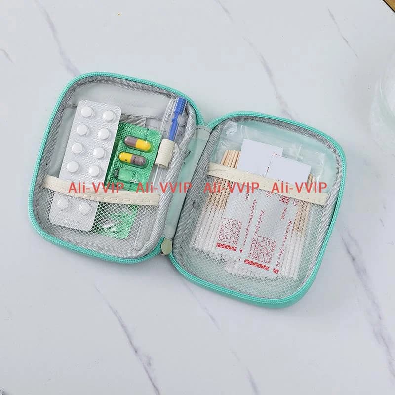 VP 1pc Kit di emergenza, contenitore per pillole, per casa, viaggi, ufficio, nuova borsa per medicinali di primo soccorso, scatola portatile per la conservazione dei medicinali