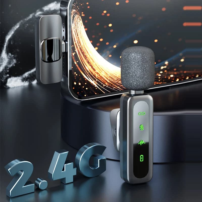 Microfono lavalier wireless Mini microfono portatile per registrazione audio video per iPhone Android PC Camera Telefono da gioco dal vivo