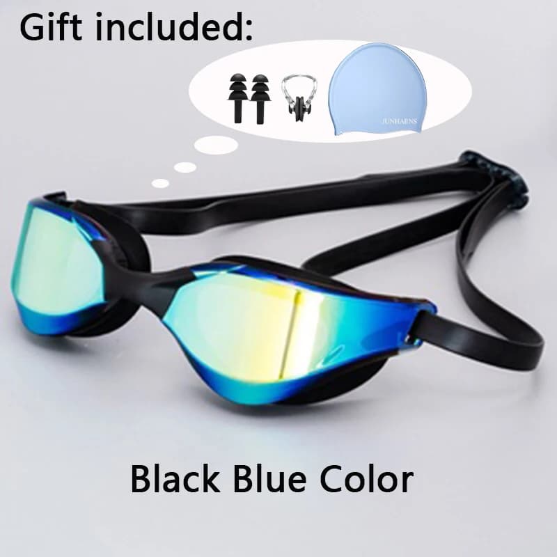 Professional competition racing swim glasses set: outdoor anti-fog glasses, waterproof, with UV protection