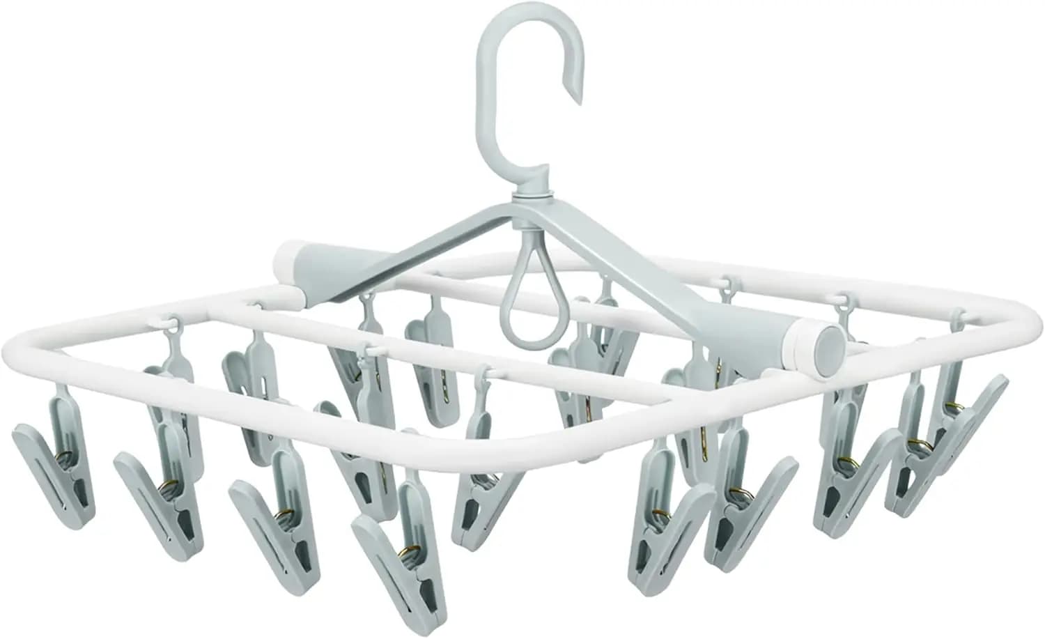Appendiabiti in plastica con 20 clip per vestiti, calzini, lingerie e capi delicati
