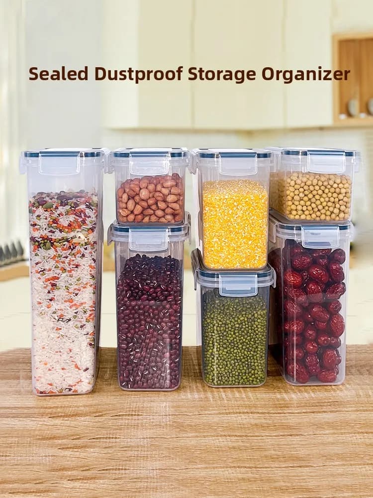 Contenitore per Alimenti Trasparente Rettangolare Lungo, Scatola per Conservazione Domestica, Barattolo Piccolo per Snack