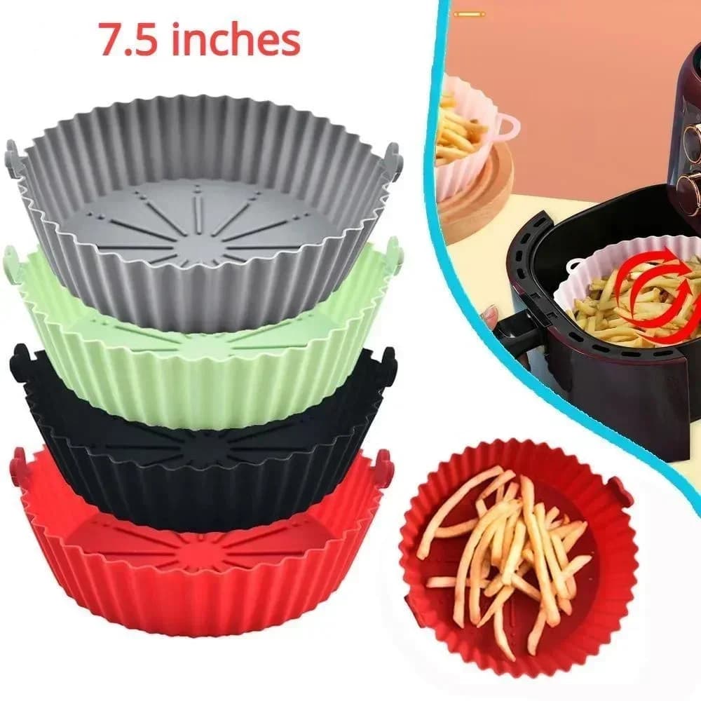Silicone air fryer baskets, reusable accessories for oven and air fryer