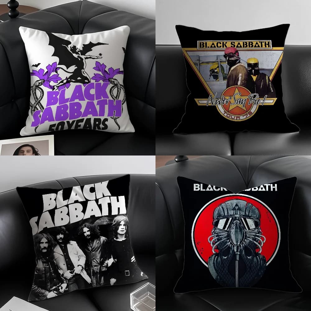 B-Black Sabbath Band Anmie Federa per pillow Anti-dust pillow Hinge invisible cushion cover for short silky plush sofa
