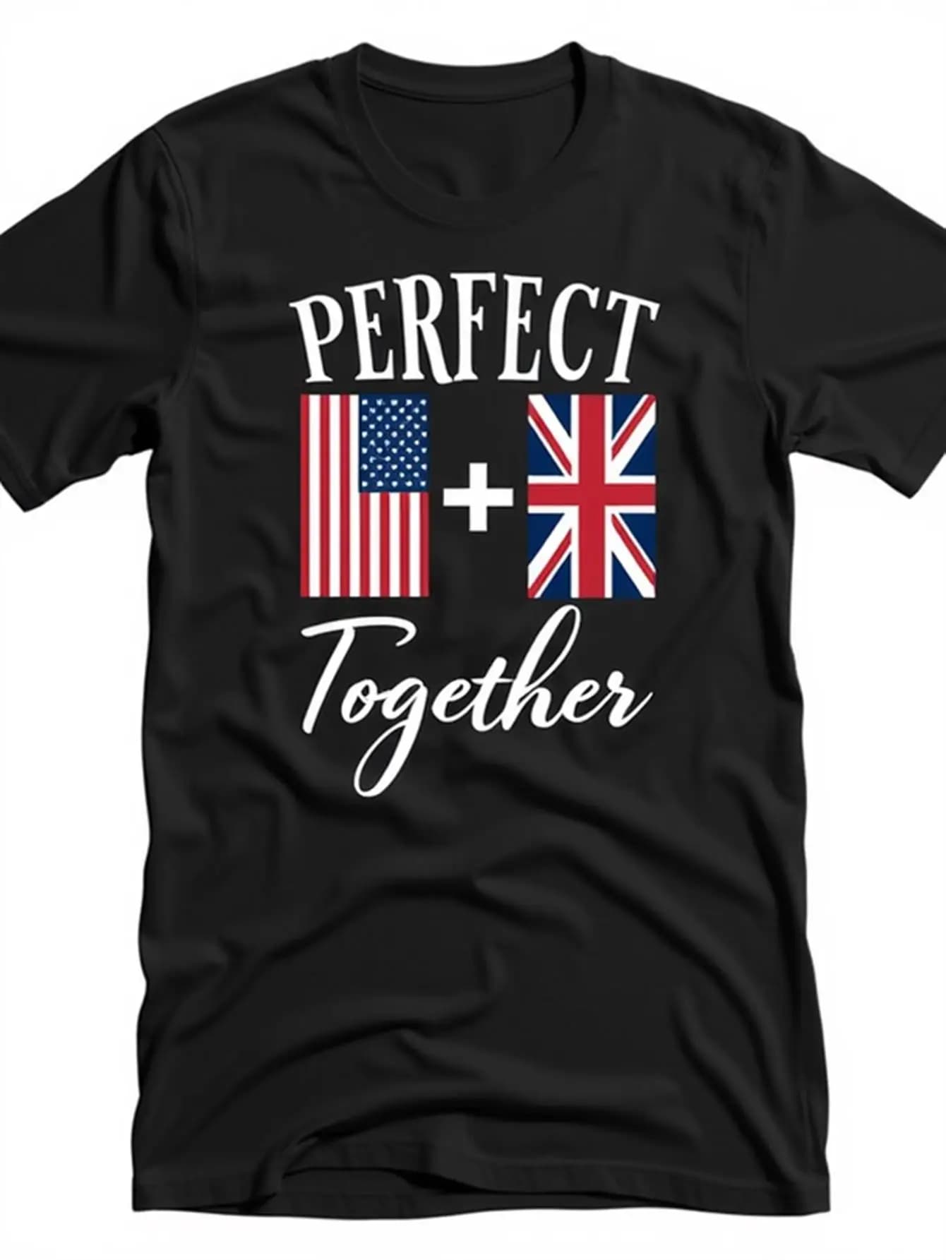 T-shirt nera da uomo con bandiere britanniche e americane, con design a doppia bandiera dell'Unione Jack e americana, 100% cotone, girocollo casual, maniche corte, perfetta per l'uso quotidiano, adatta per eventi del Giorno dell'Indipendenza e del tema britannico, lavabile in lavatrice, comfort per tutte le stagioni