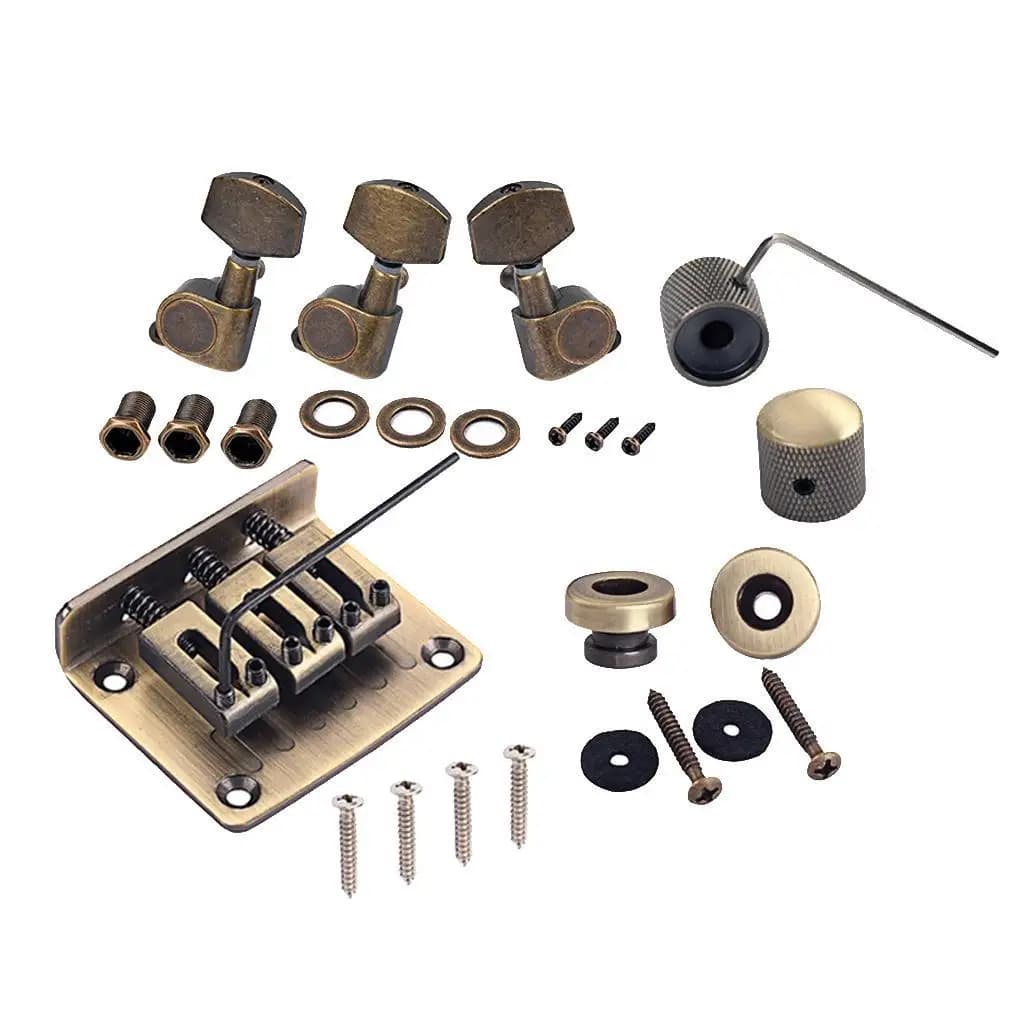 Set Ponte Tremolo in Lega con Piroli di Accordatura, Strumento per Liuteria, Ricambi per Chitarre Acustiche, Accessori per Strumenti Musicali