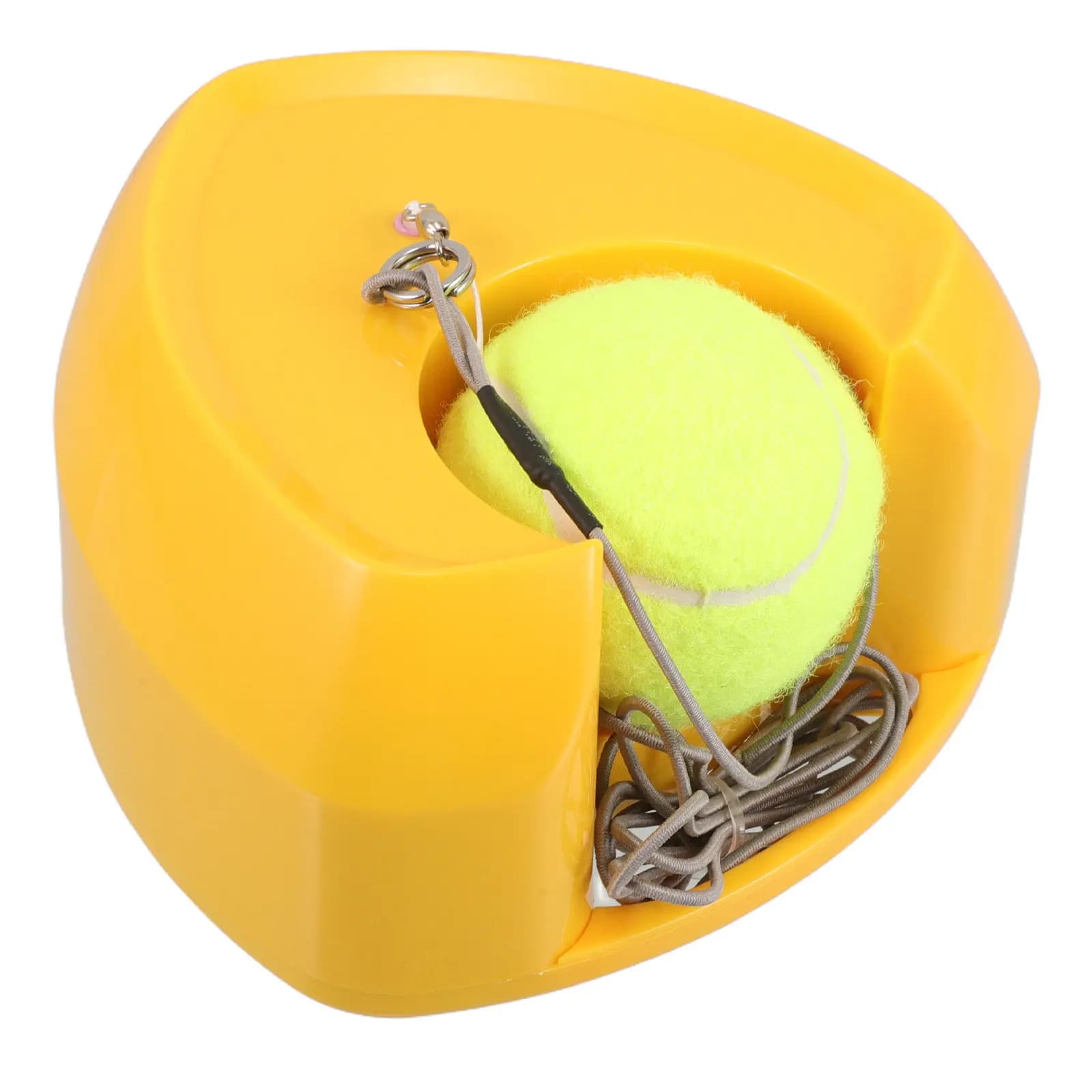 Tennis Ball Rebounder Trainer Set with Elastic String Heart-Shaped Retractable Base No Water Fill Required Self Practice Tennis