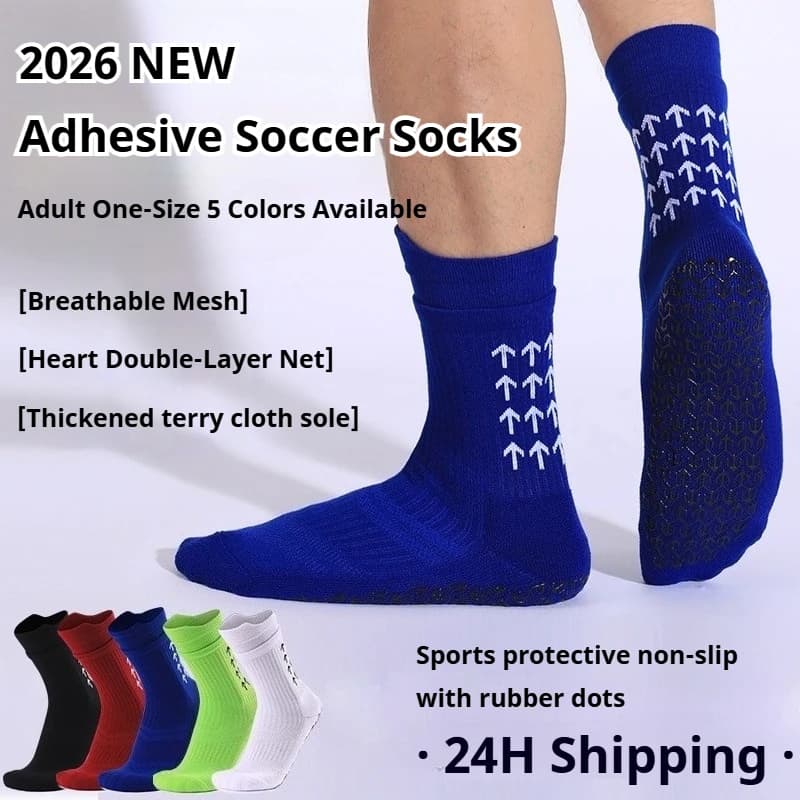 Calze da Calcio Unisex 2026 Nuove con Grip, Motivo Unico a Freccia, Punti in Gomma Antiscivolo, Calze Sportive da Calcio per il Giorno della Partita