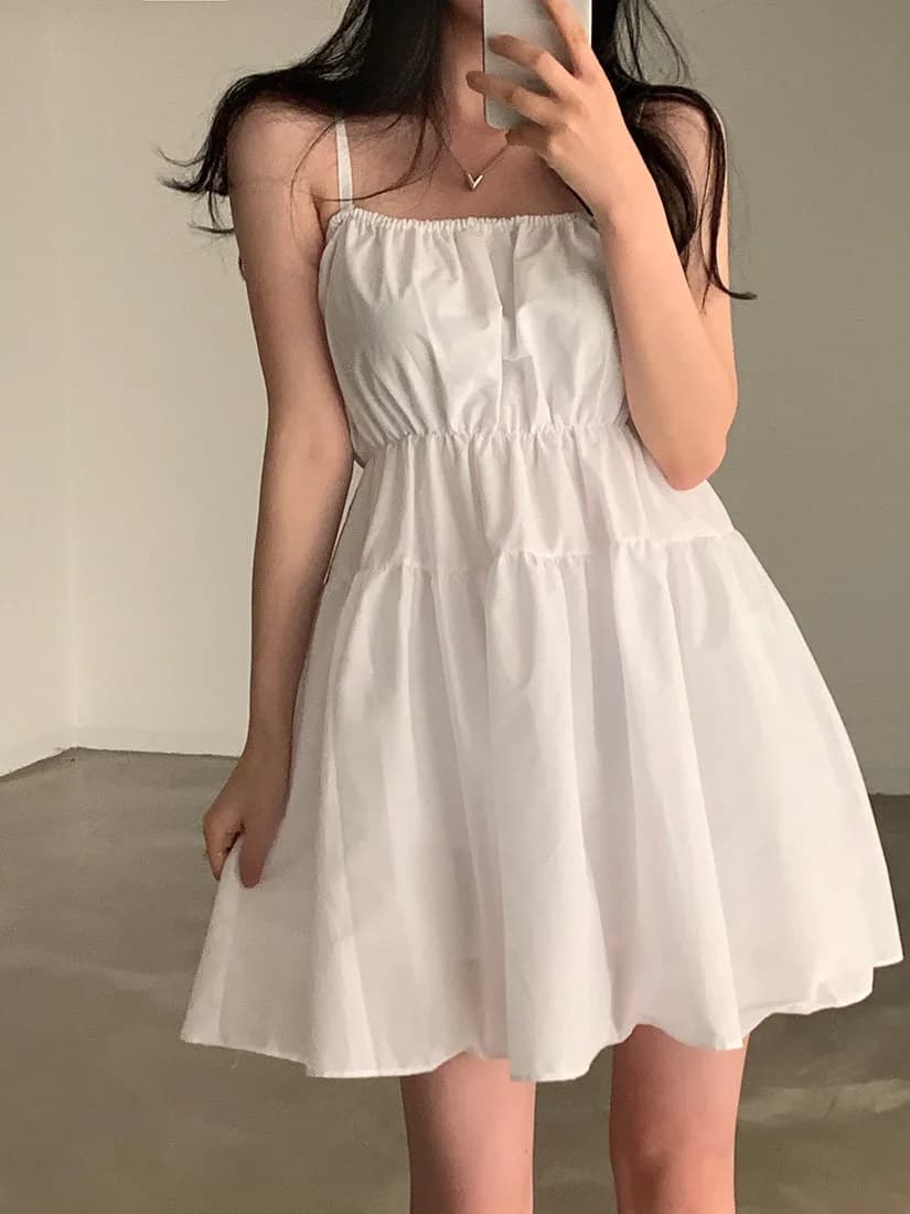Summer Elegant Chiffon Halter Dress Women Loose Age-Defying Vacation Short Skirt Korean Style Regular Fit Online Exclusive