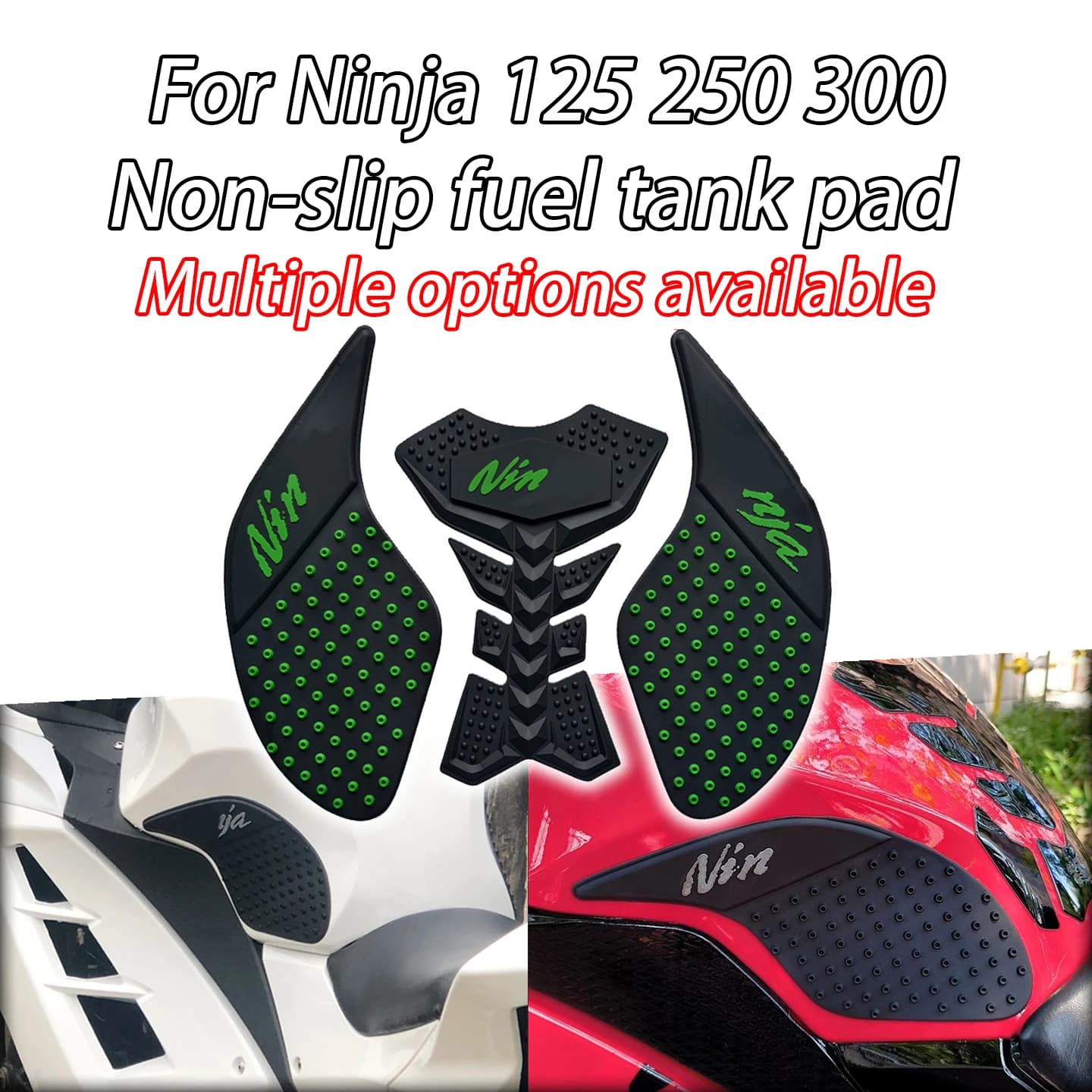 Adesivi per serbatoio e ginocchiere antiscivolo per moto Kawasaki Ninja 125, Ninja 250, Ninja 300 (2013-2022)